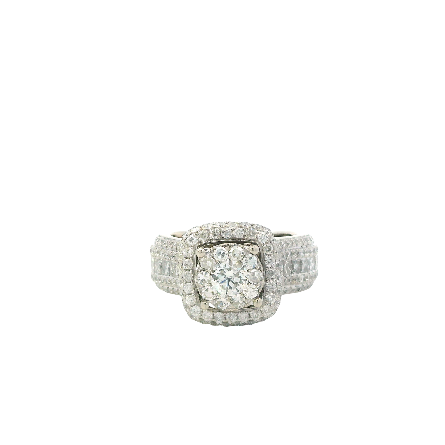 14K White Gold Diamond Women's Ring -3.78ct