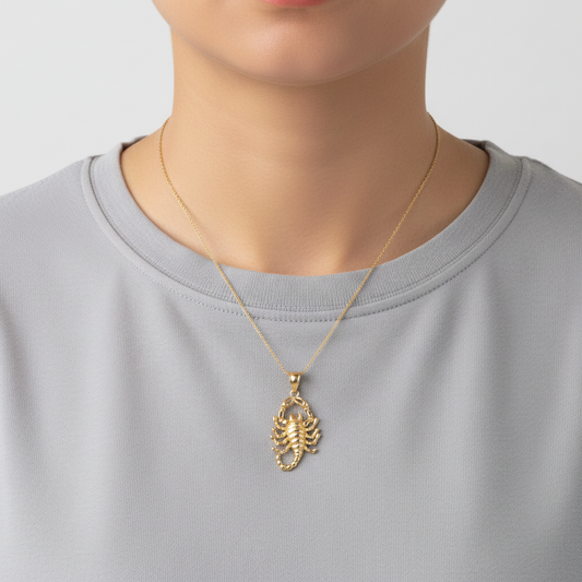 10K Yellow Gold Scorpion Pendant