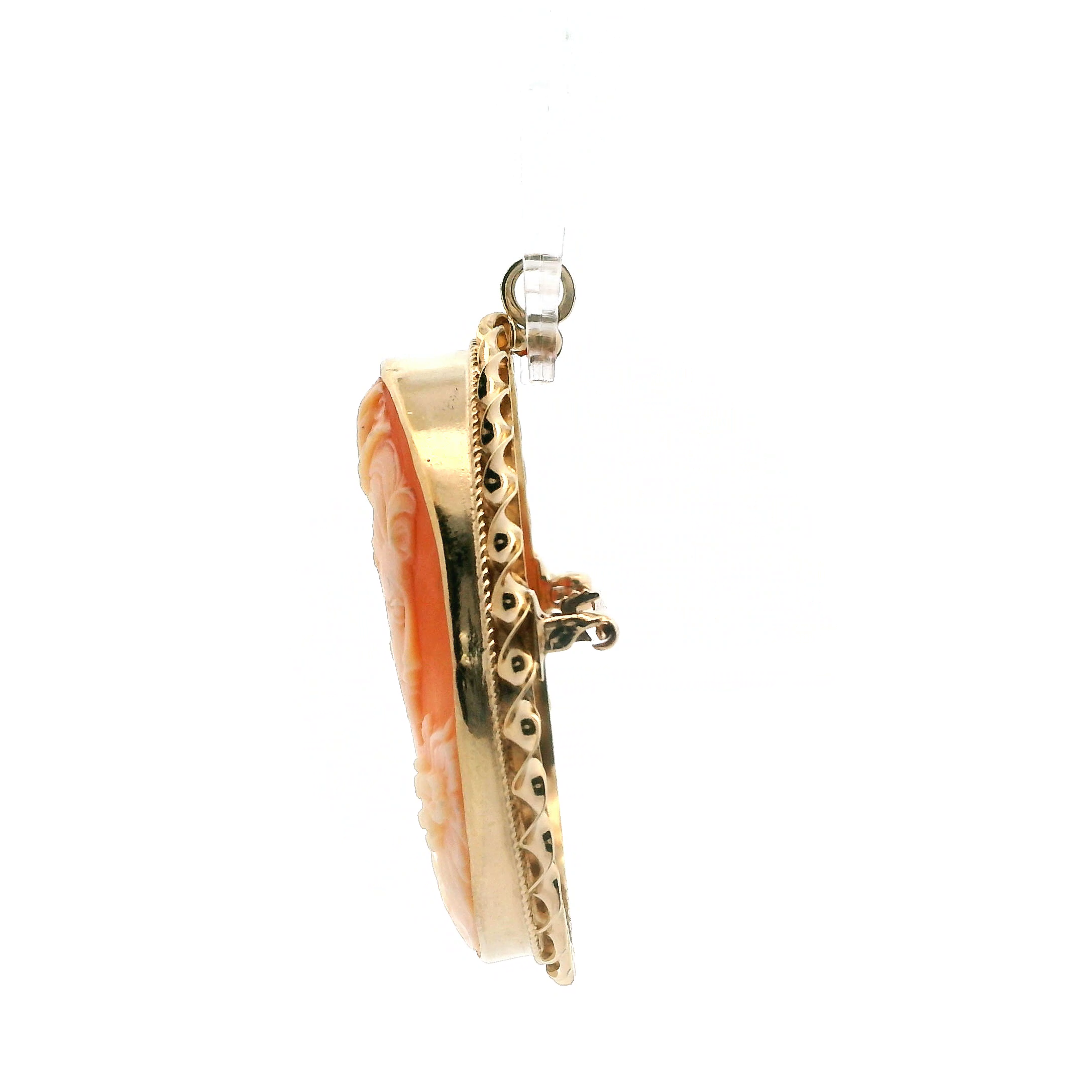 10K Yellow Gold Vintage Cameo Brooch & Pendant