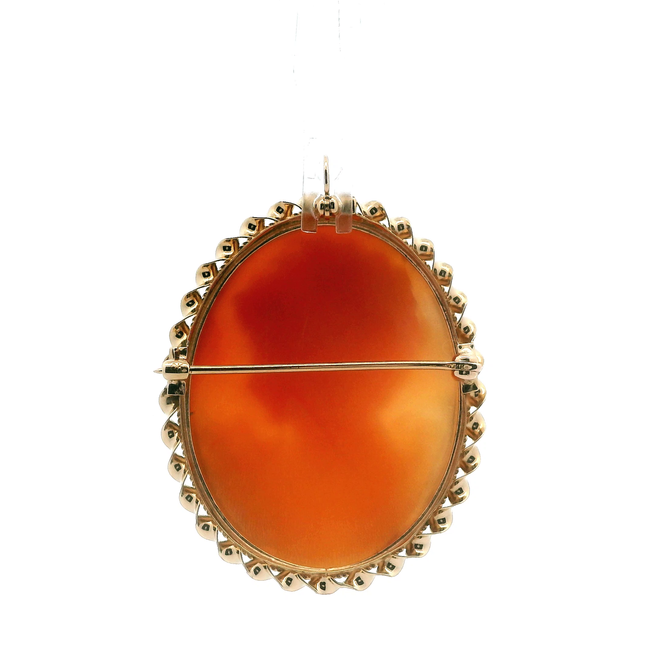 10K Yellow Gold Vintage Cameo Brooch & Pendant