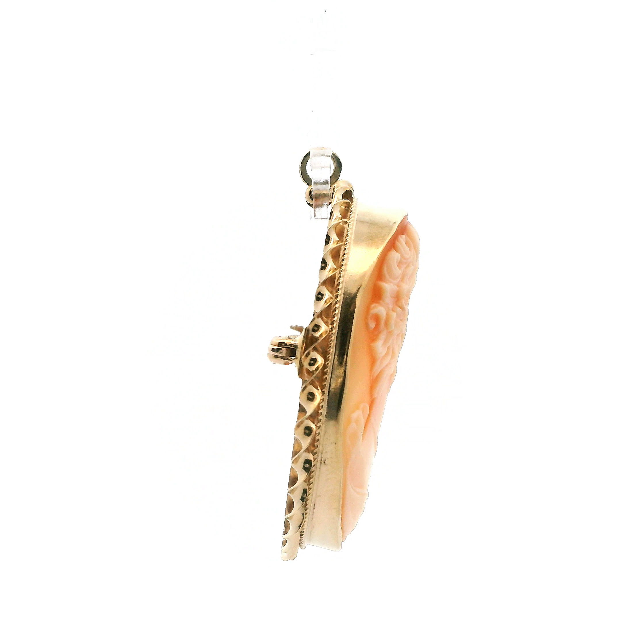 10K Yellow Gold Vintage Cameo Brooch & Pendant