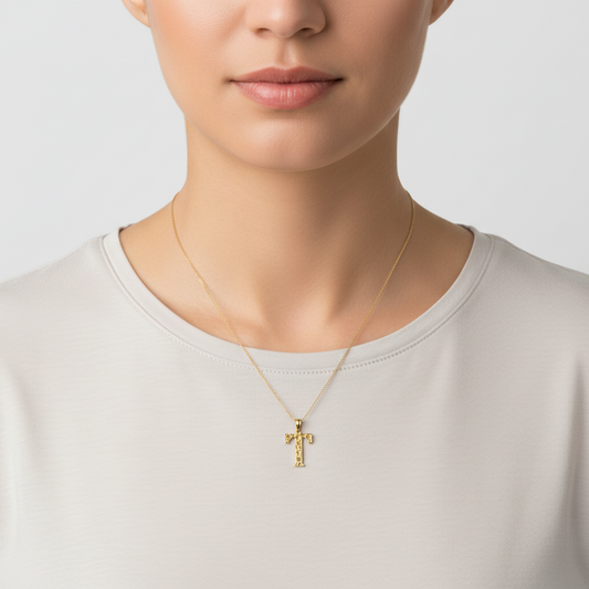 10K Yellow Gold Letter "T" Nugget Pendant