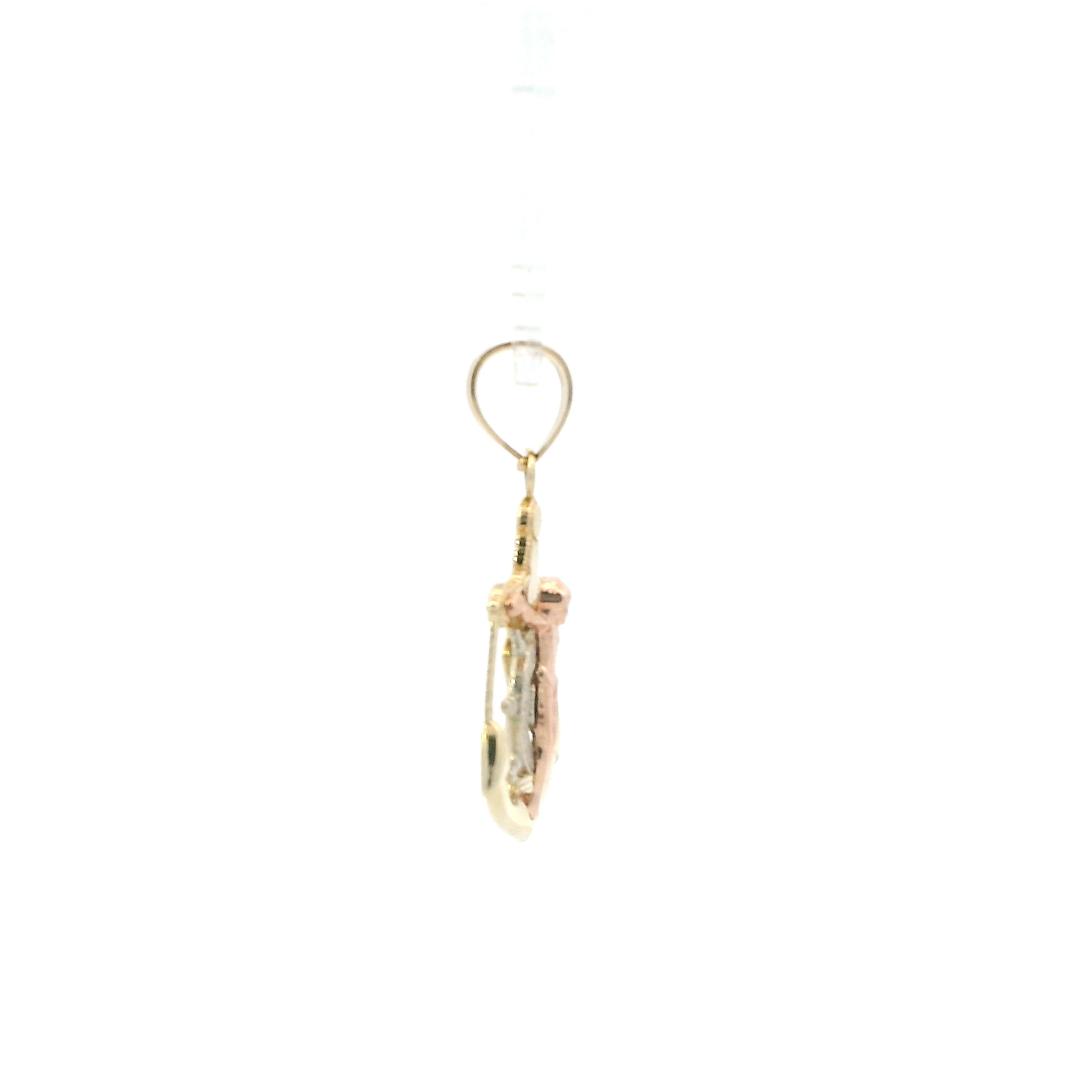 14K Tri Color Gold Mariner Crucifix Pendant