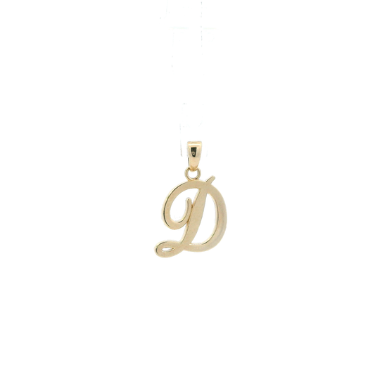 14K Yellow Gold Letter "D" Pendant