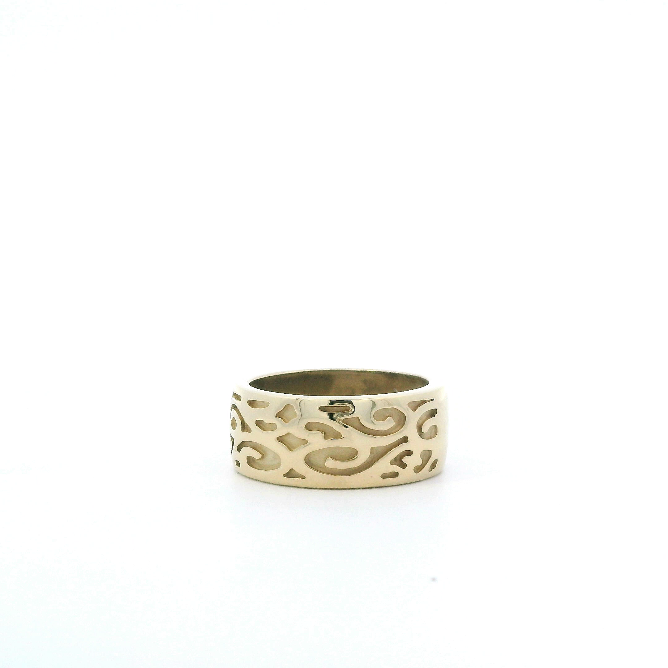 14K Yellow Gold Filigree Band