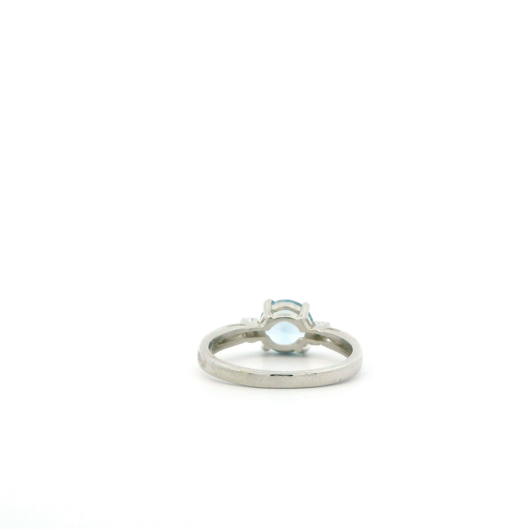 10K White Gold Aquamarine Women's Ring