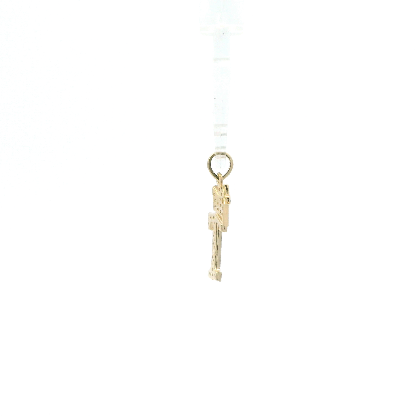 10K Yellow Gold Letter "T" & Crown Pendant