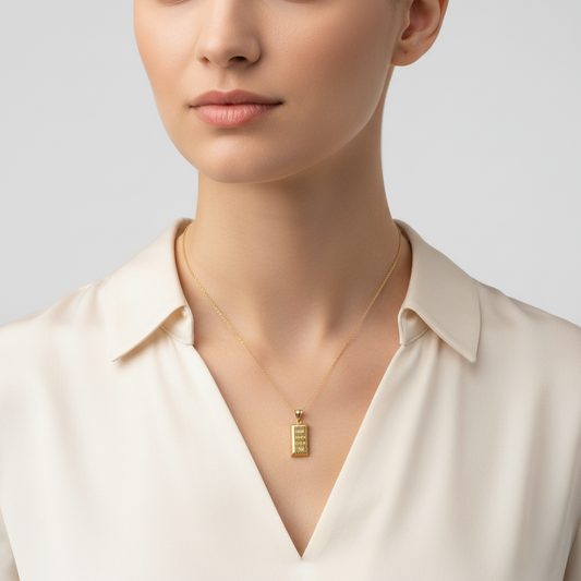 10K Yellow Gold "Fine Gold 999.9 1KG" Bar Pendant
