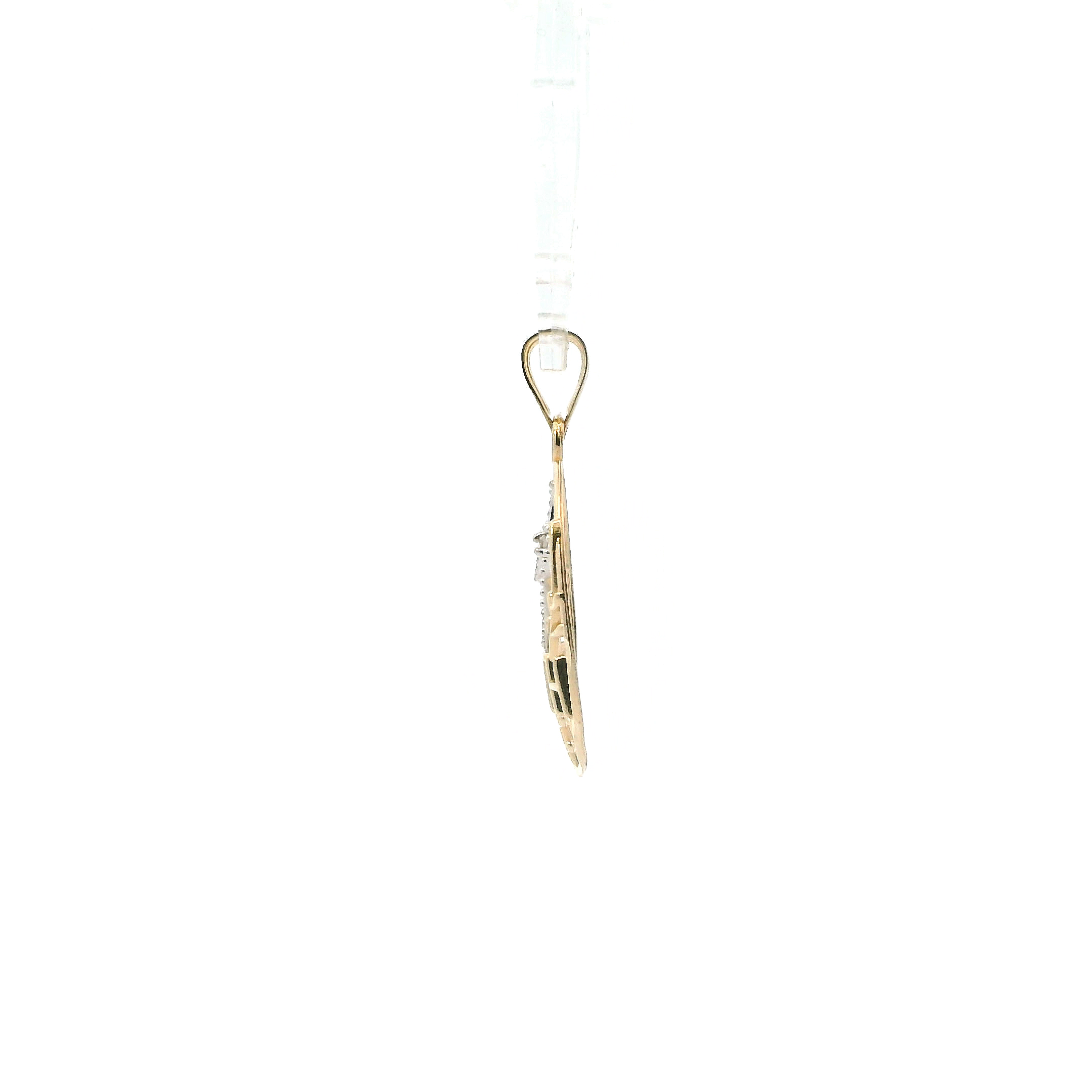 14K Yellow & White Gold Oval Dove & 