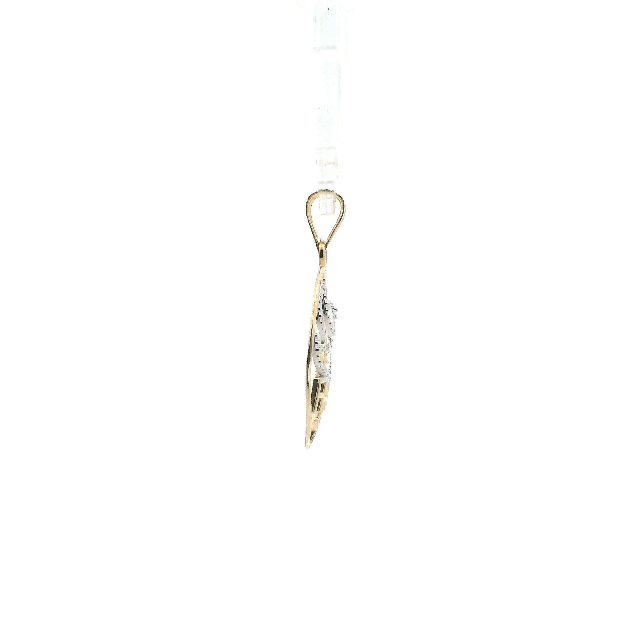 14K Yellow & White Gold Oval Dove & 