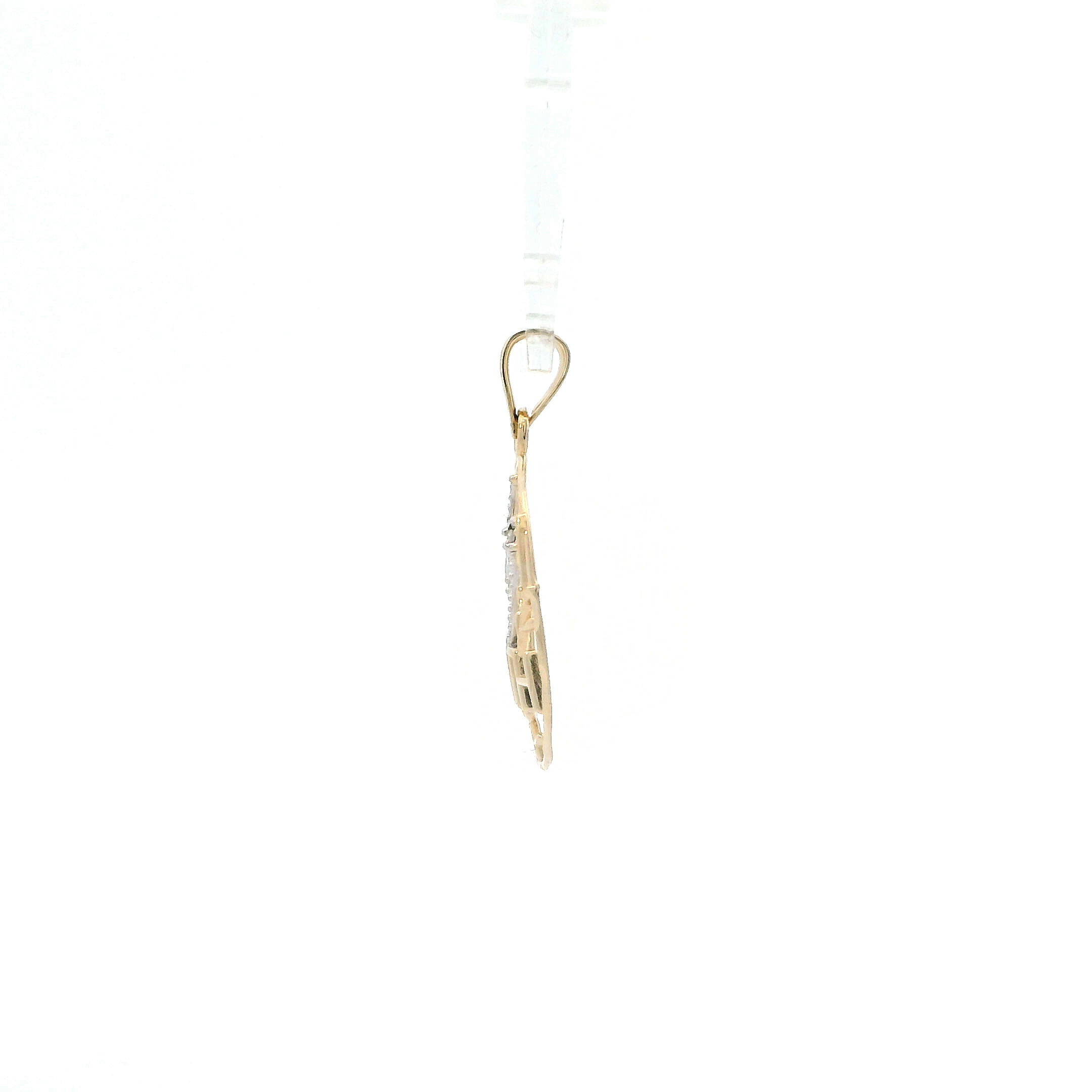 14K Yellow & White Gold Oval Dove & 
