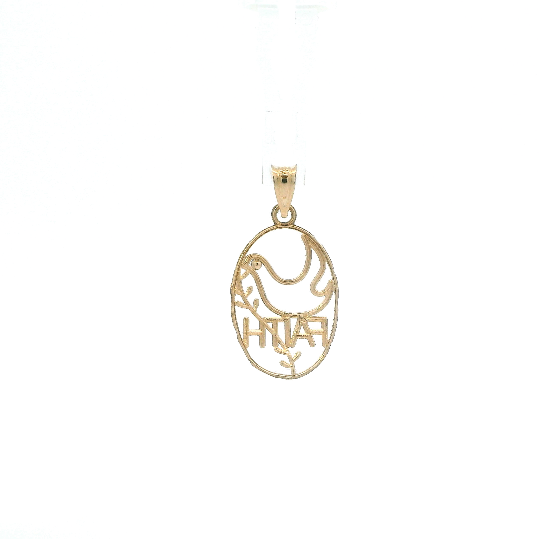 14K Yellow & White Gold Oval Dove & 