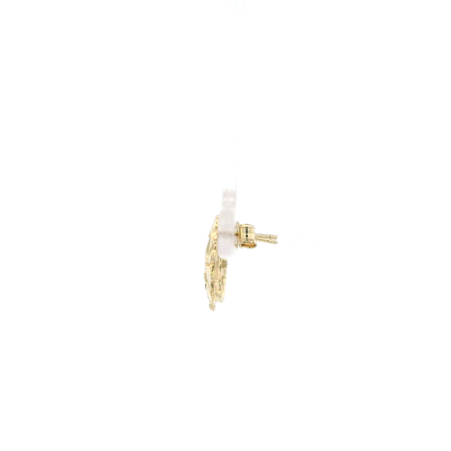 10K Yellow Gold Round Nugget Stud Earrings