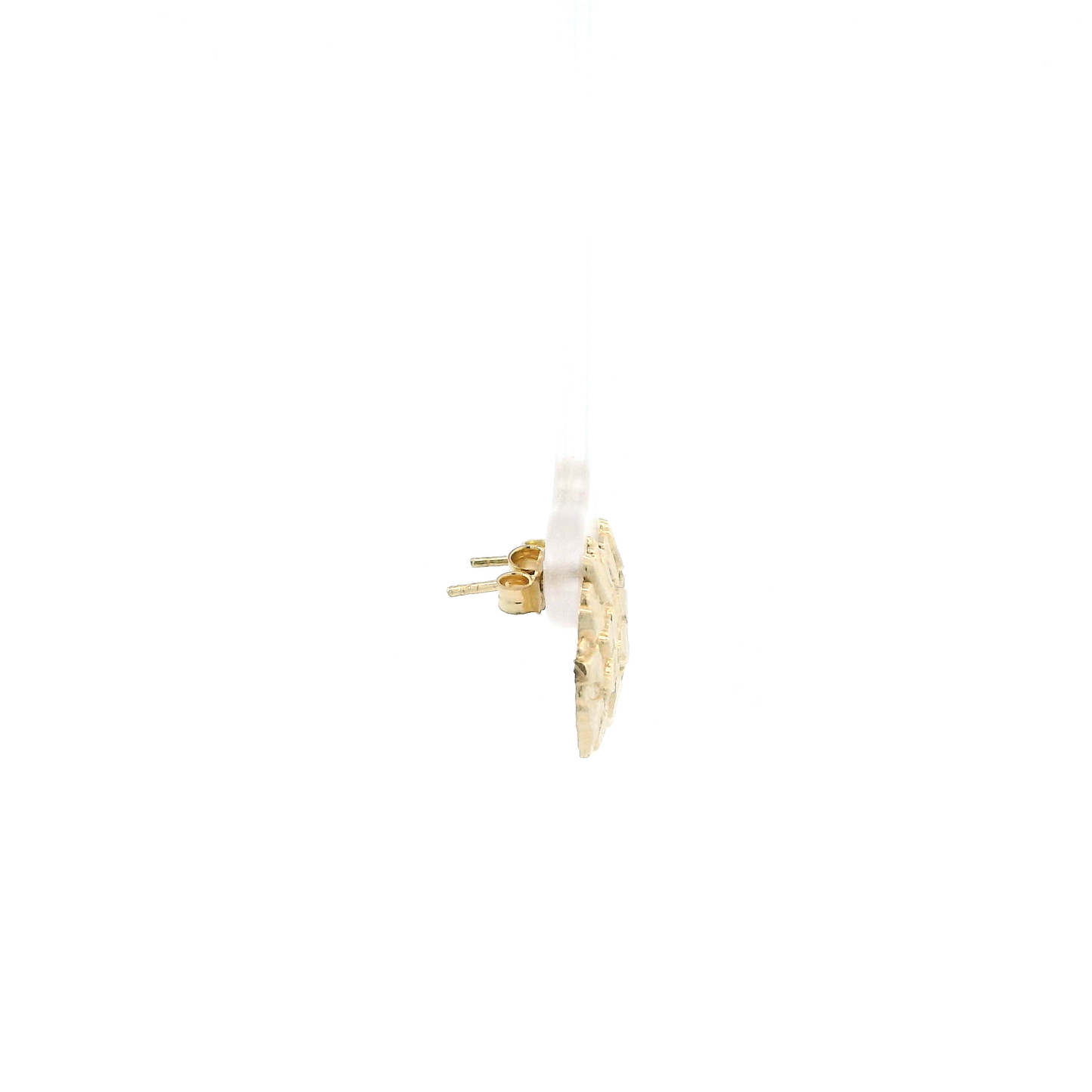 10K Yellow Gold Round Nugget Stud Earrings