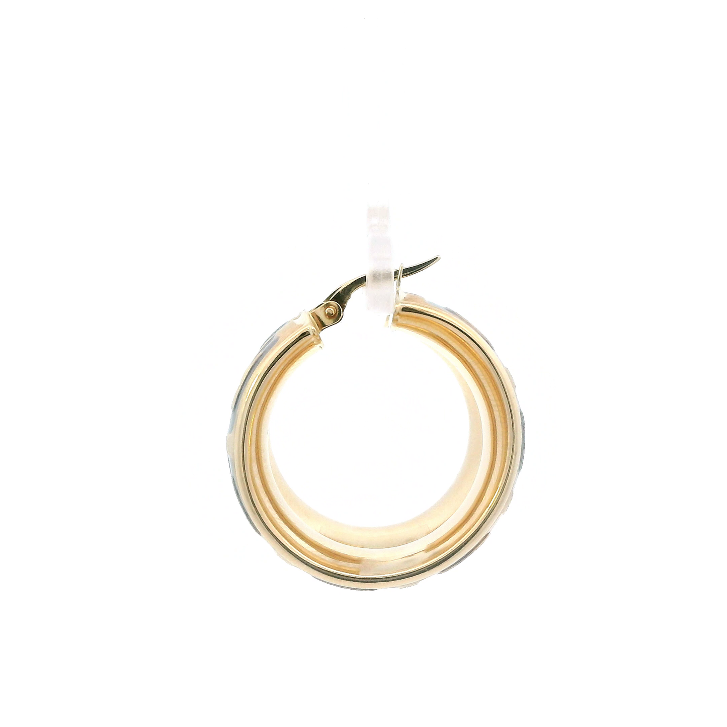 14K Yellow Gold Greek Design Hoop Earrings