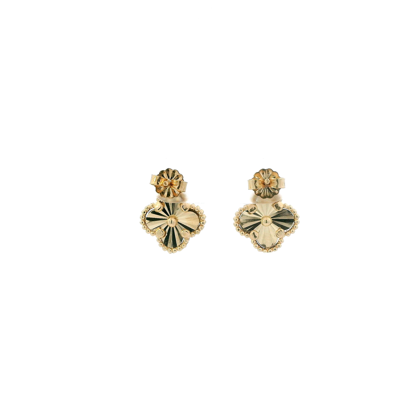 14K Yellow Gold Clover Motifs Earrings