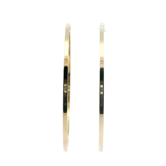 14K Yellow Gold Square Tube Hoop Earrings