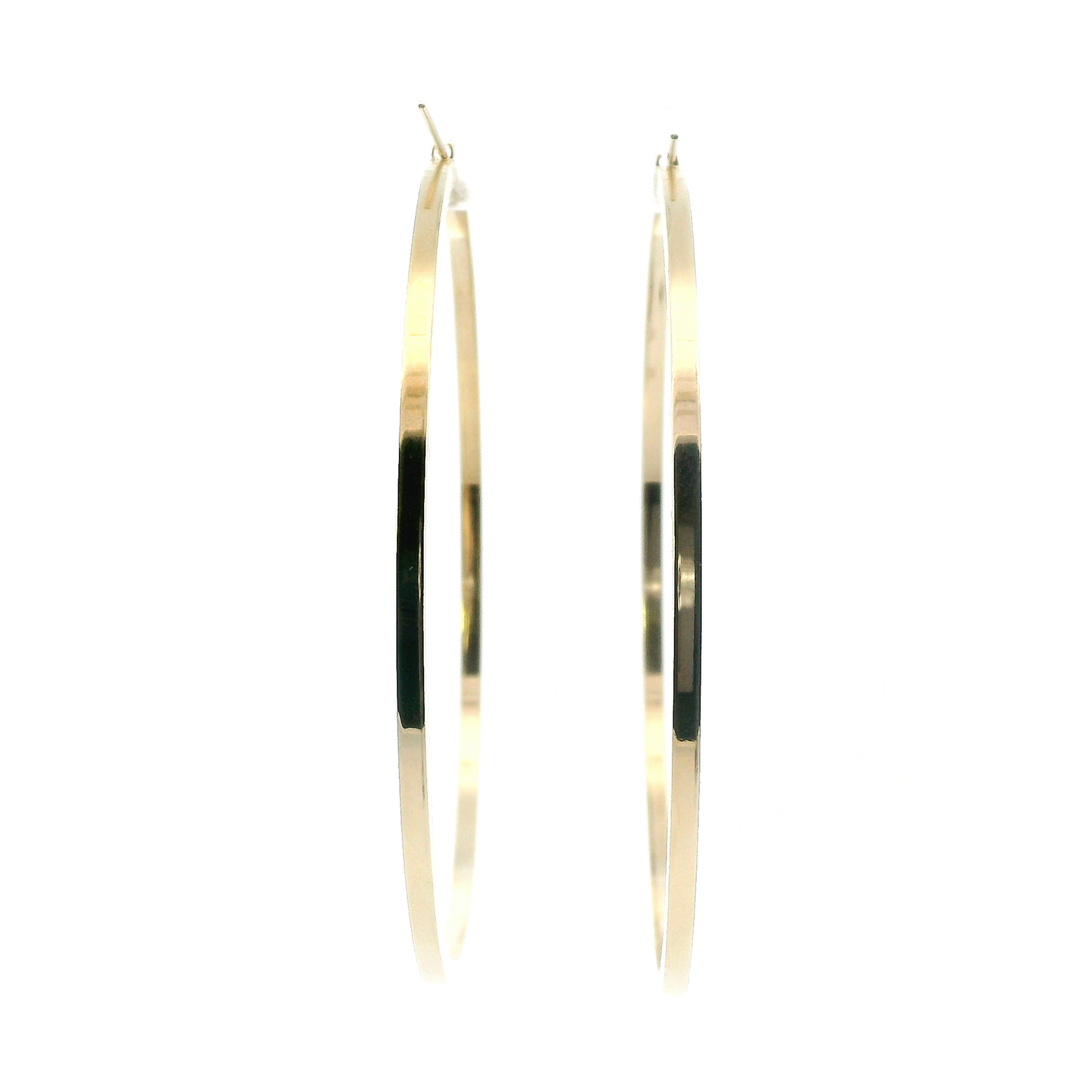 14K Yellow Gold Square Tube Hoop Earrings