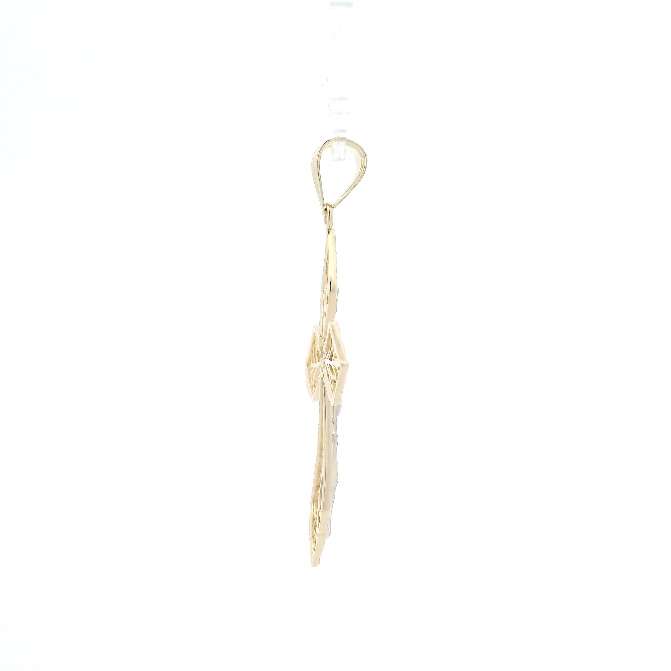 14K Yellow & White Gold Filigree Crucifix Pendant