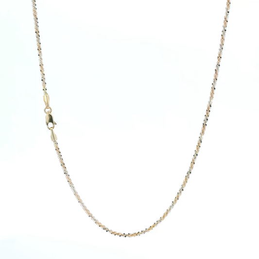 14K Tri Color 18" Popcorn Chain