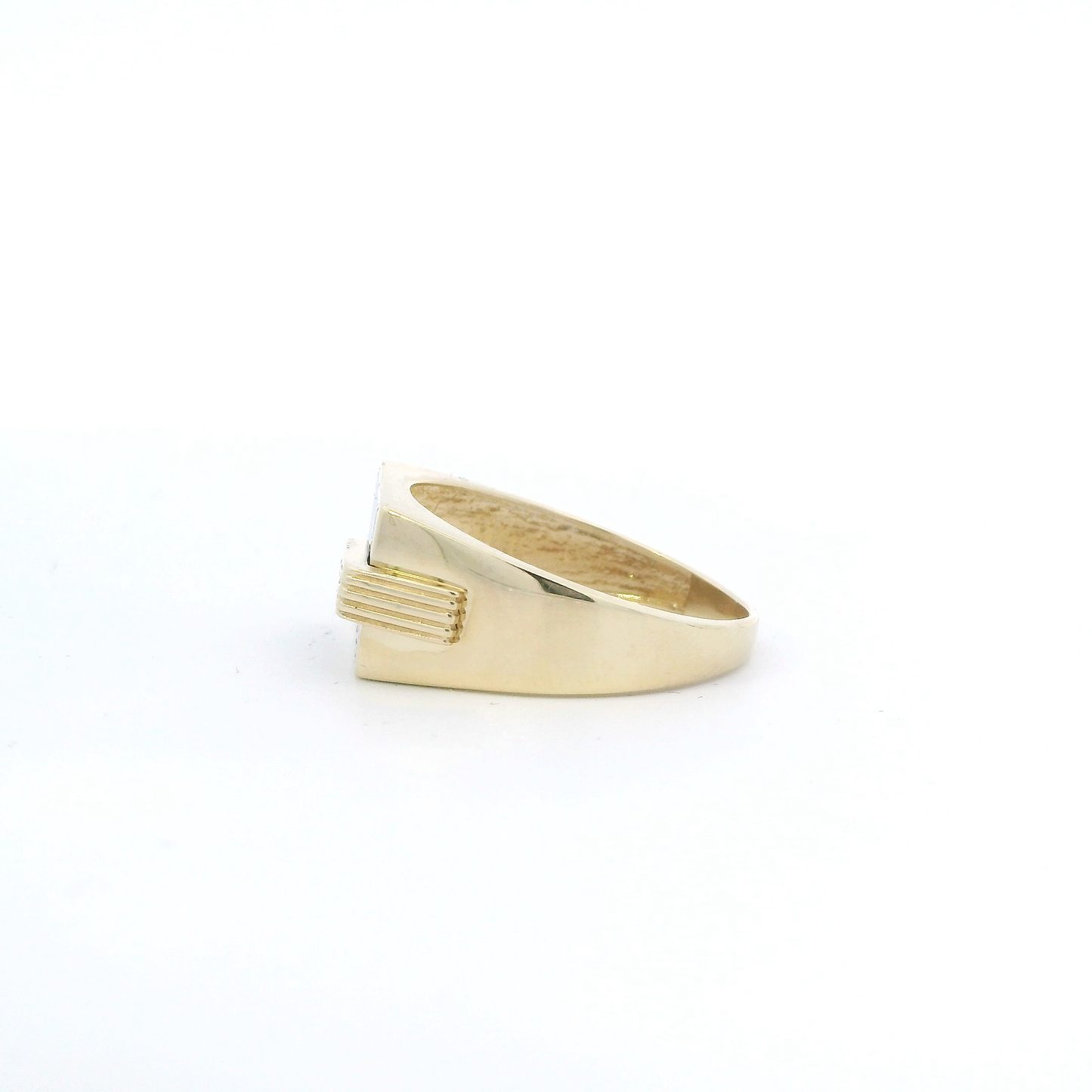 10K Yellow Gold Rectangle Black Onyx Men's Ring