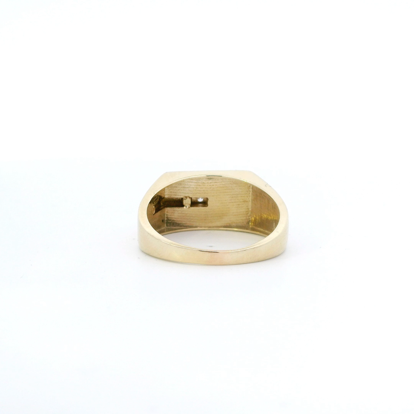 10K Yellow Gold Rectangle Black Onyx Men's Ring