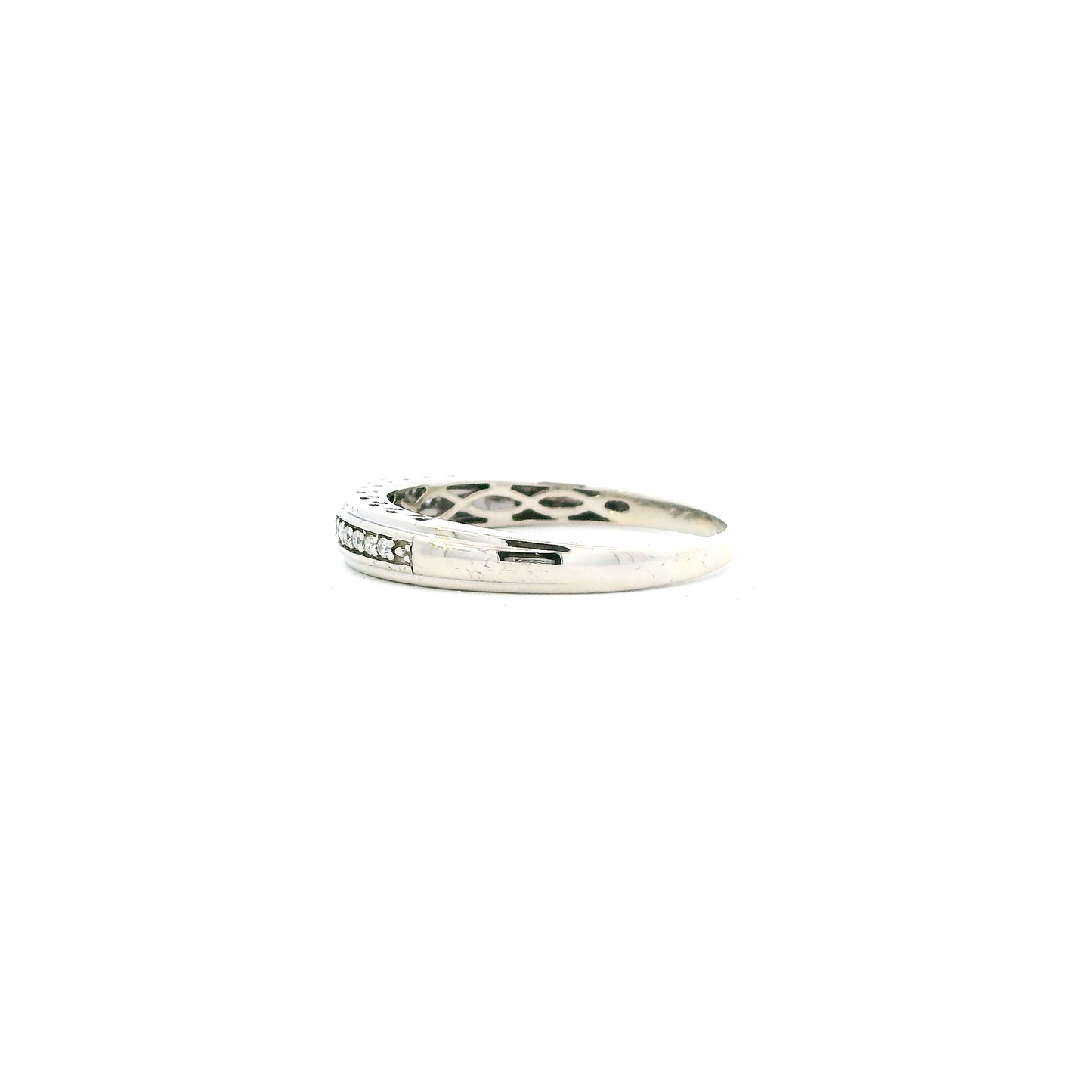 10K White Gold Diamond Women's Ring -0.08ct