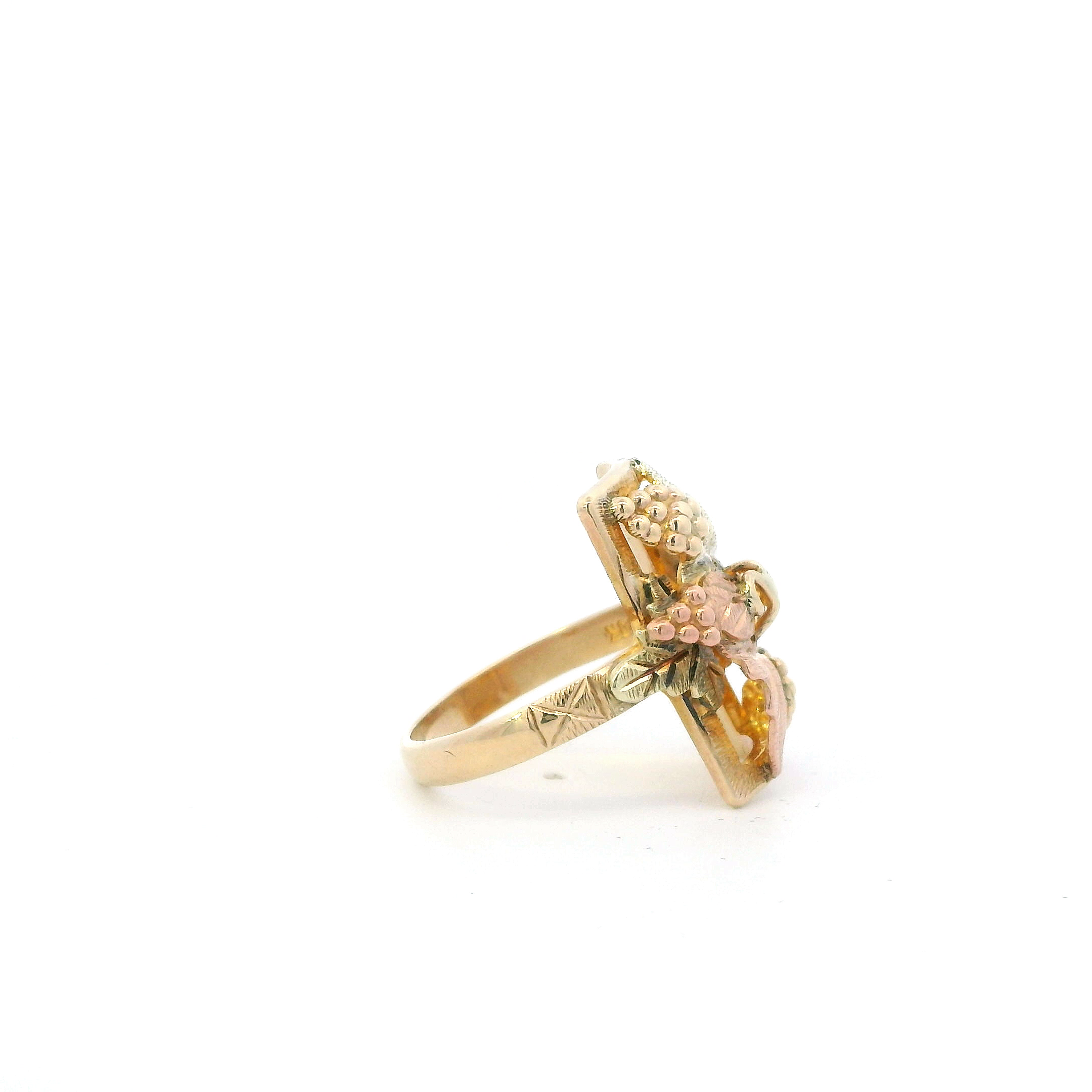 10K Yellow & Rose Gold Black Hills Gold Grapevine Women's Ring