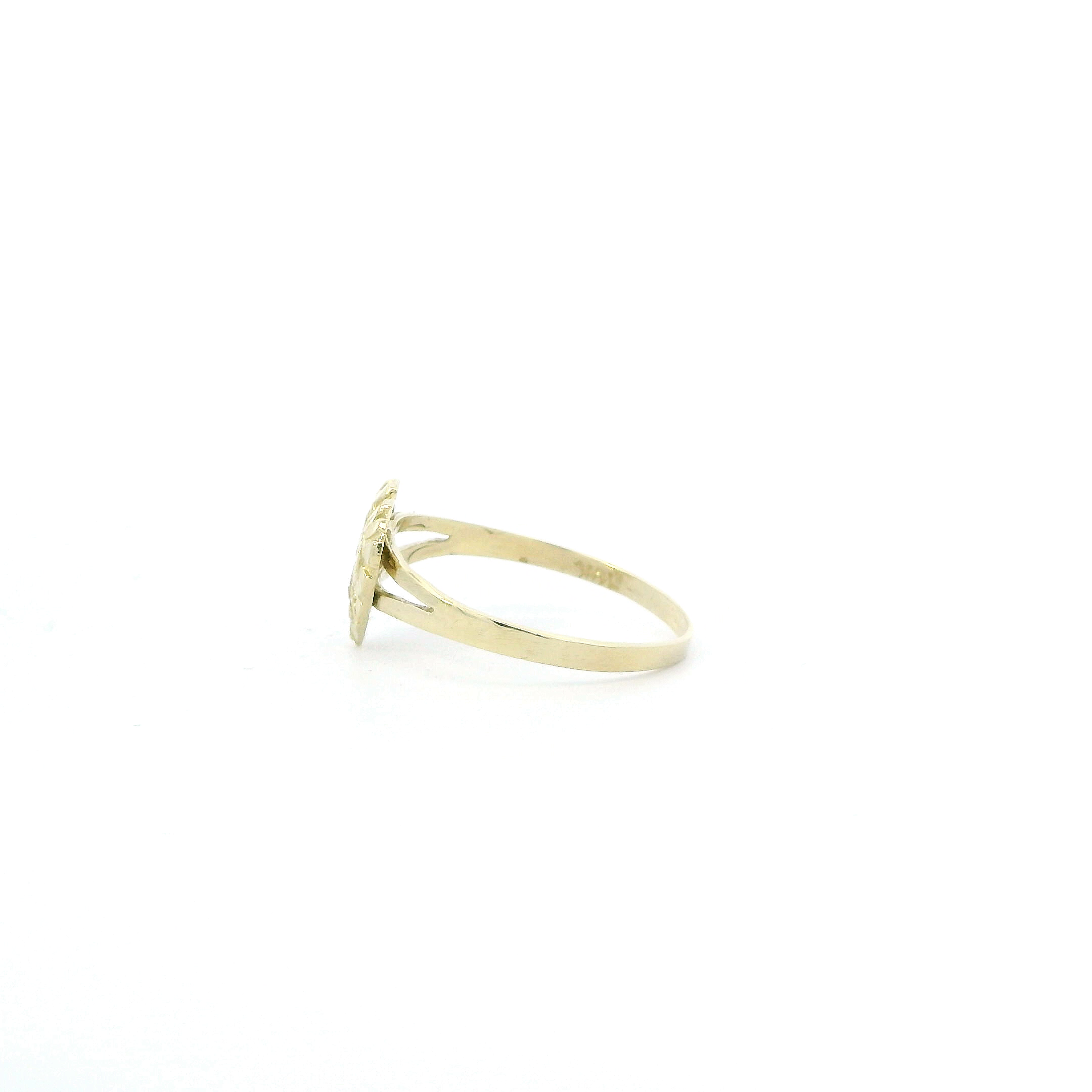 10K Yellow Gold Nugget Heart Women's Ring