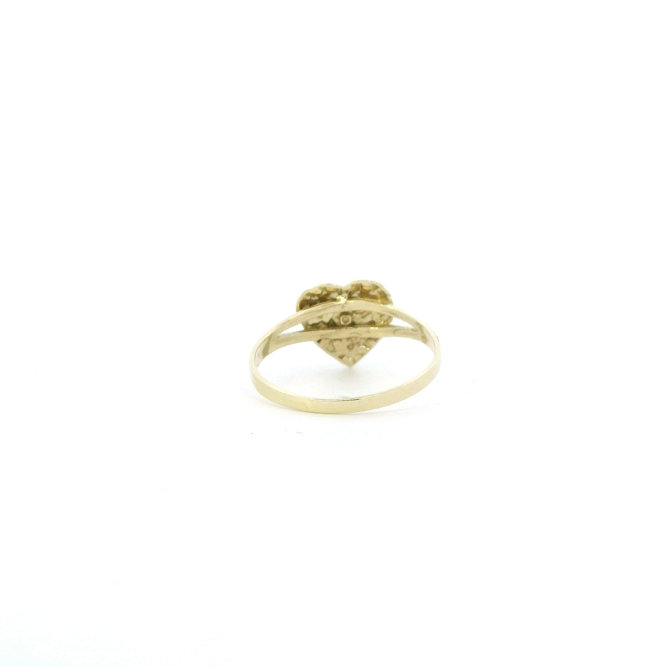 10K Yellow Gold Nugget Heart Women's Ring