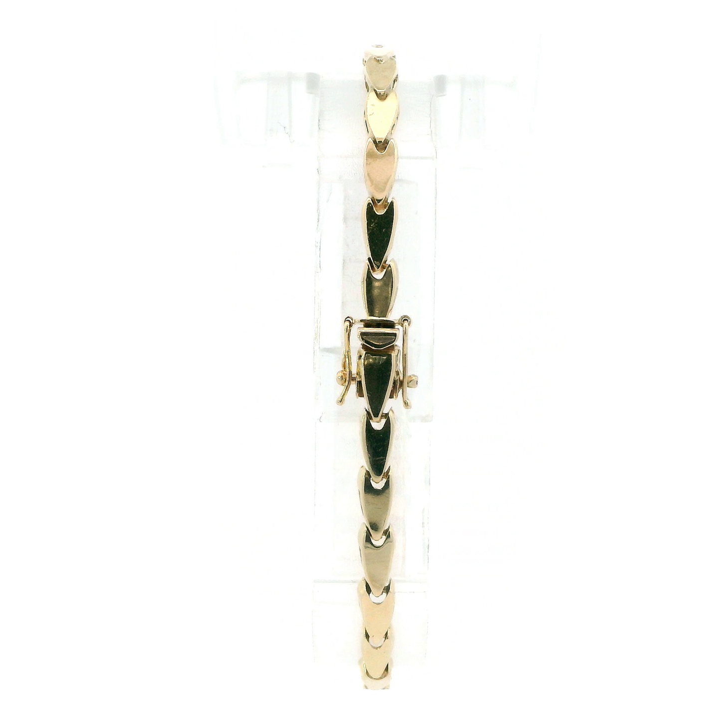 14K Yellow 7.25" Gold V Shape Link Bracelet