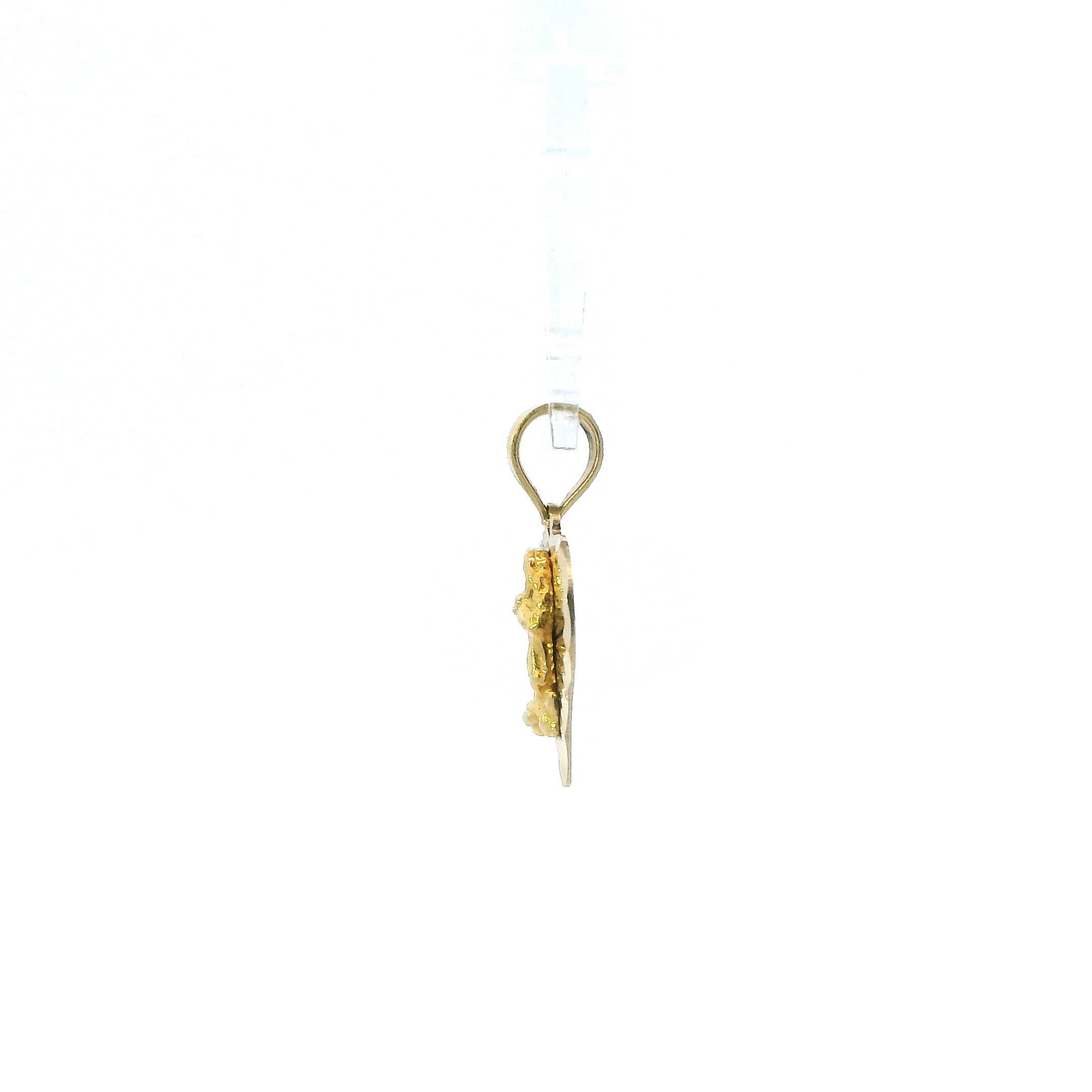 10K Yellow Gold Virgin Mary Heart Pendant
