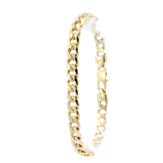 14K Yellow Gold 8" Curb Bracelet
