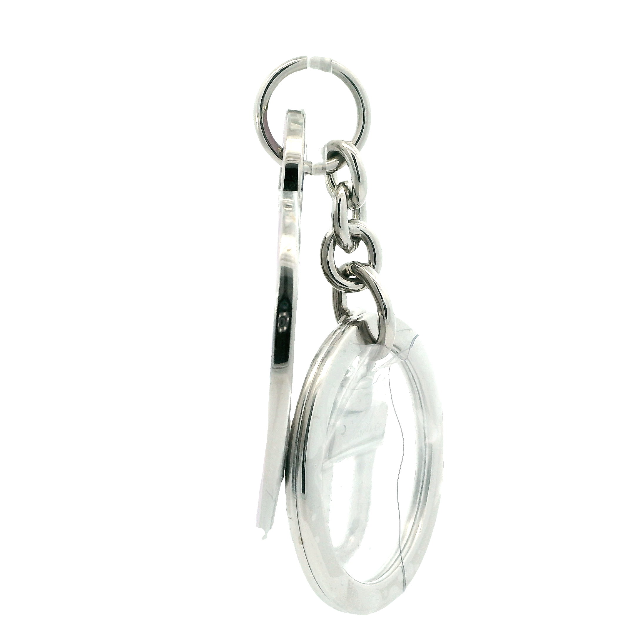 New- Return To Tiffany Purple Inlaid Heart Tag Key Ring In Palladium Plated Brass Heart/With Original Box