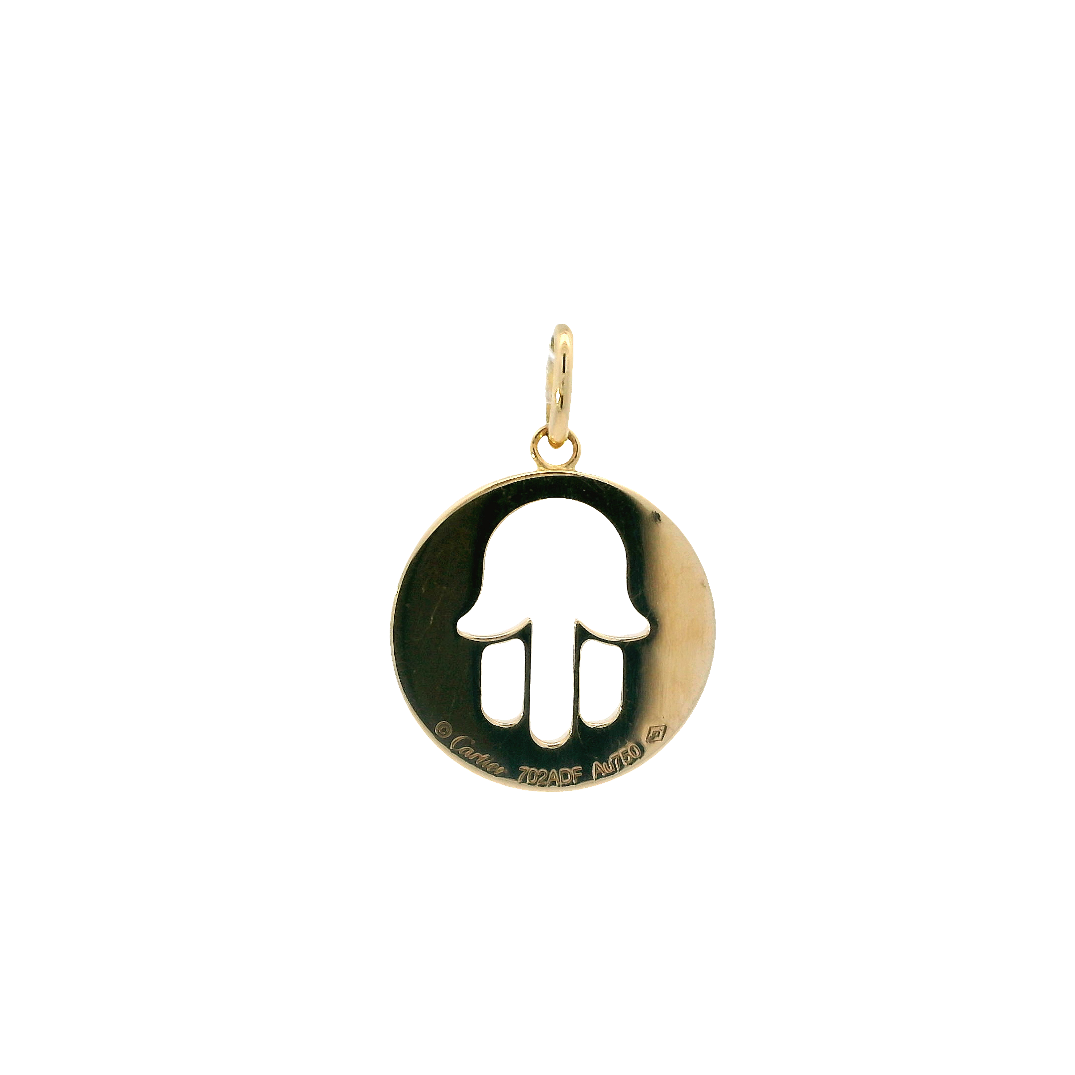 Cartier 18K Yellow Gold Hand Hamsa Pendant With Original Box
