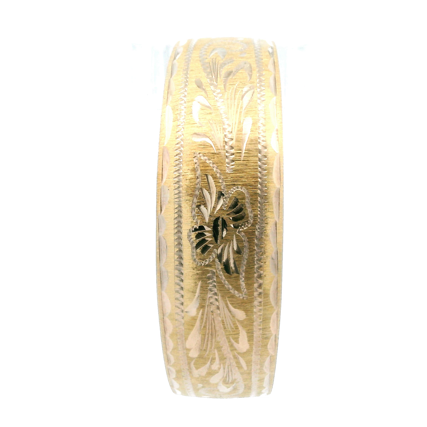 18K Yellow Gold Adjustable Floral Bangle