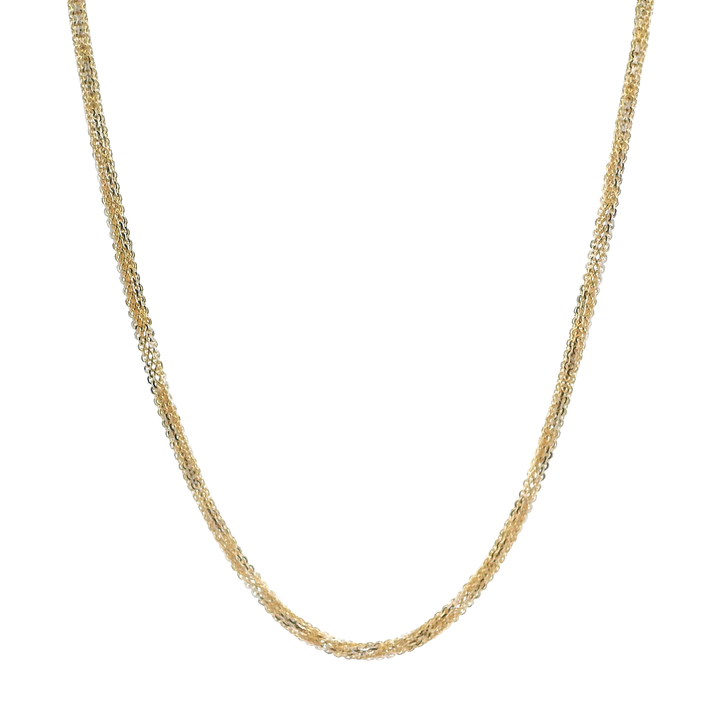 14K Yellow & White Gold Round Multi Cable Chain