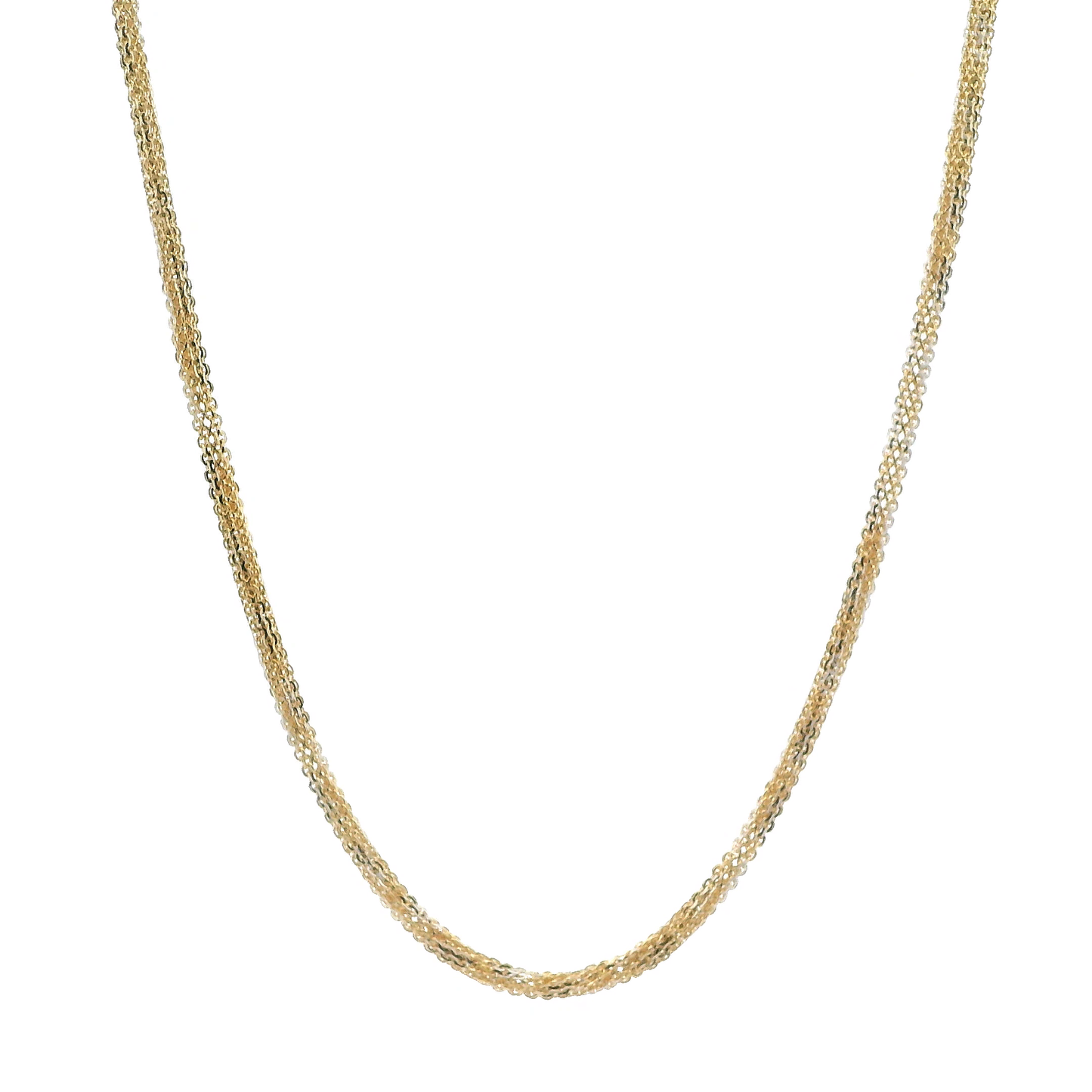 14K Yellow & White Gold Round Multi Cable Chain