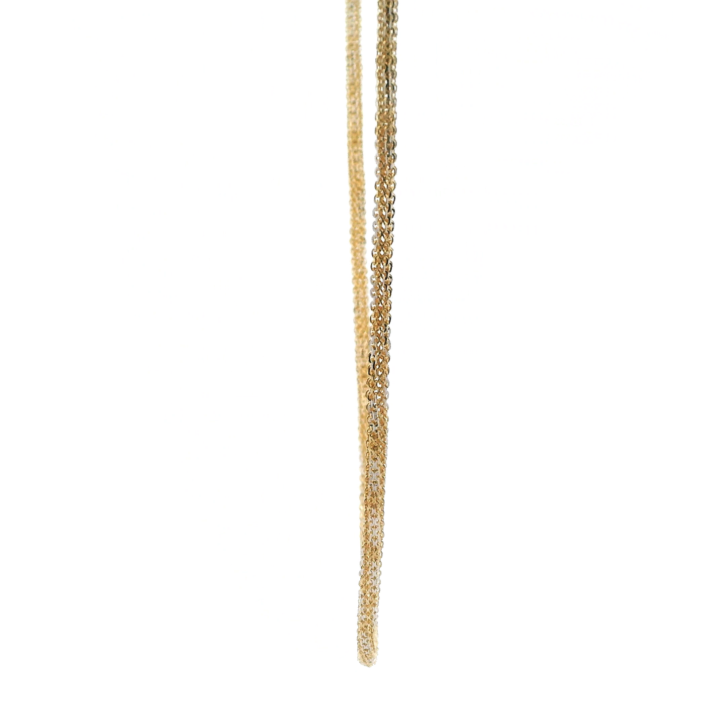 14K Yellow & White Gold Round Multi Cable Chain