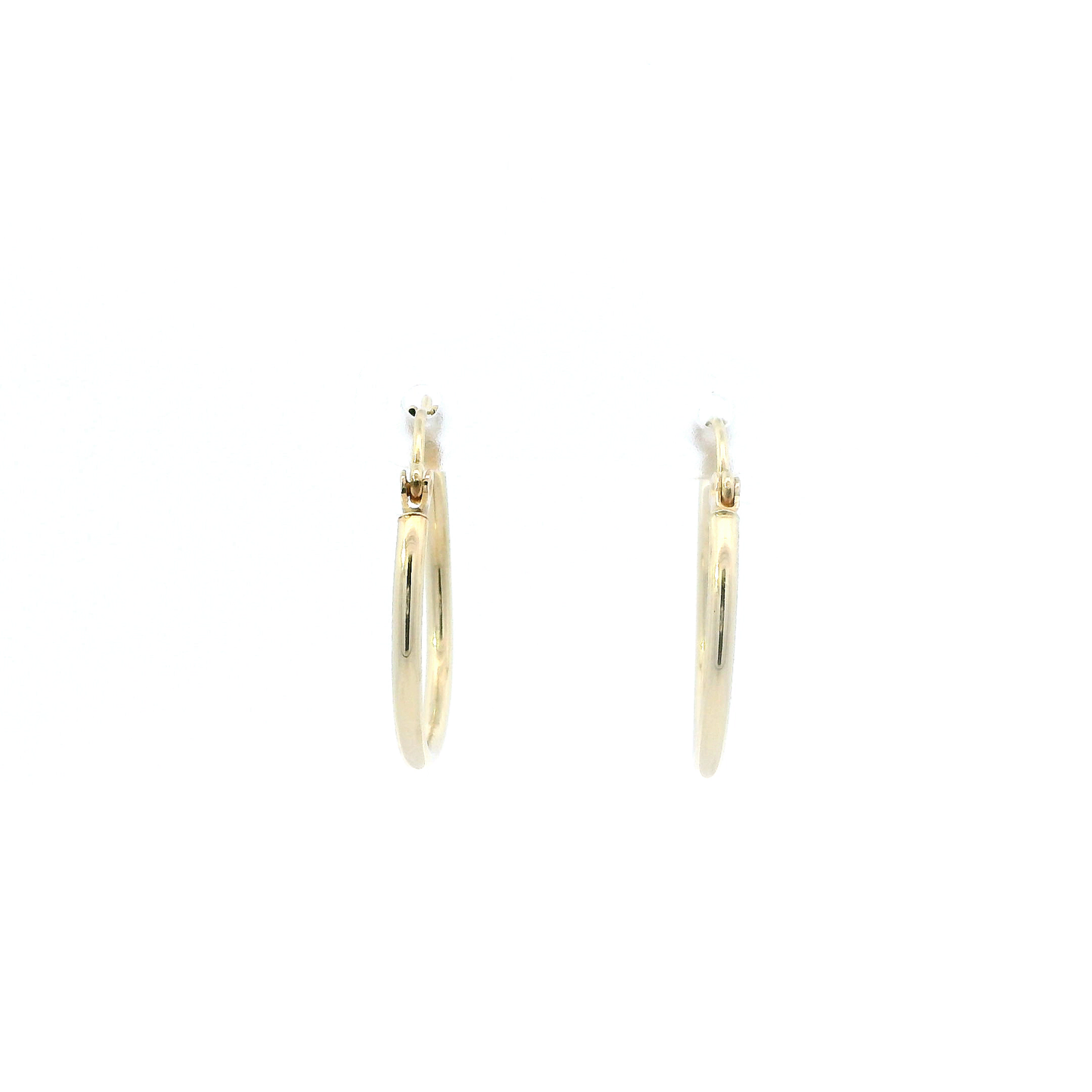 10K Yellow Gold Tube Hoop Earrings