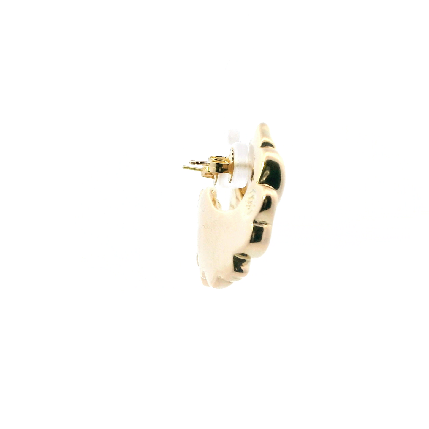 14K Yellow Gold Hollow Spiral Flower Earrings