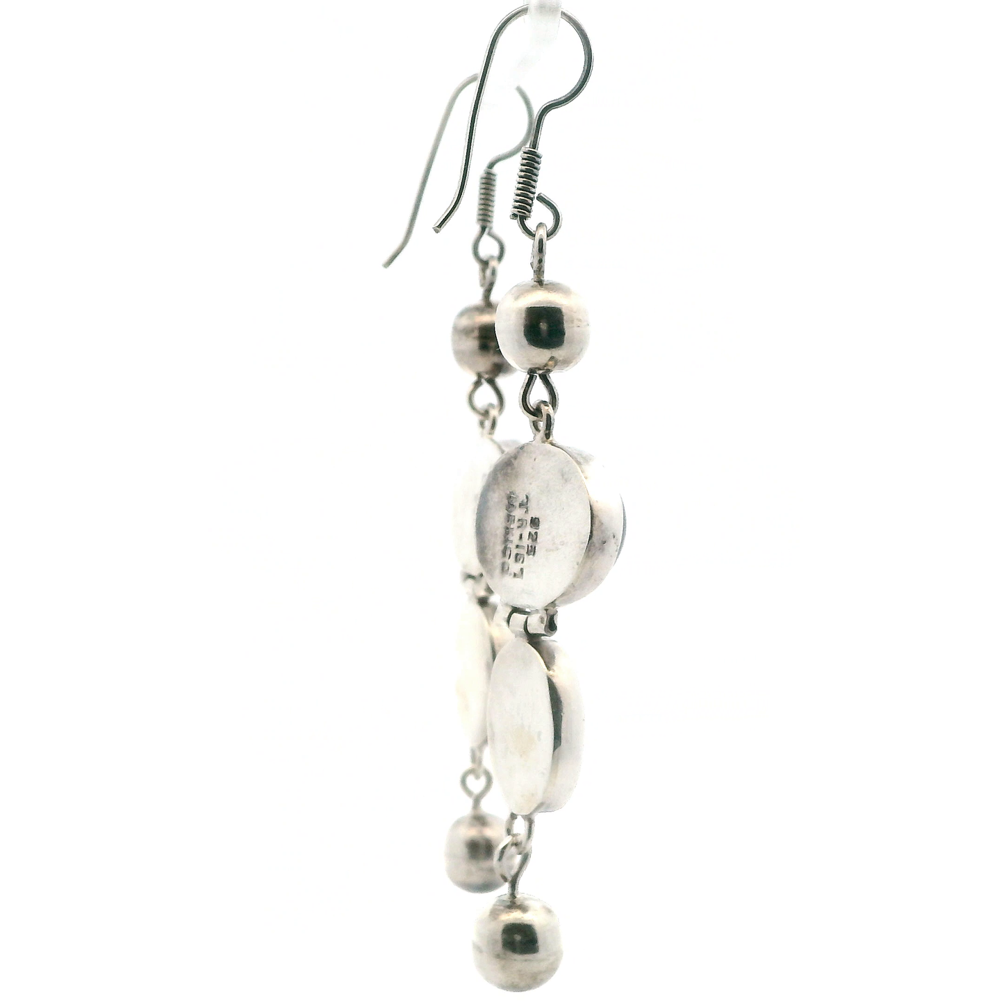 Taxco Silver Dangle Bezel Black Onyx & MOP Earring Set