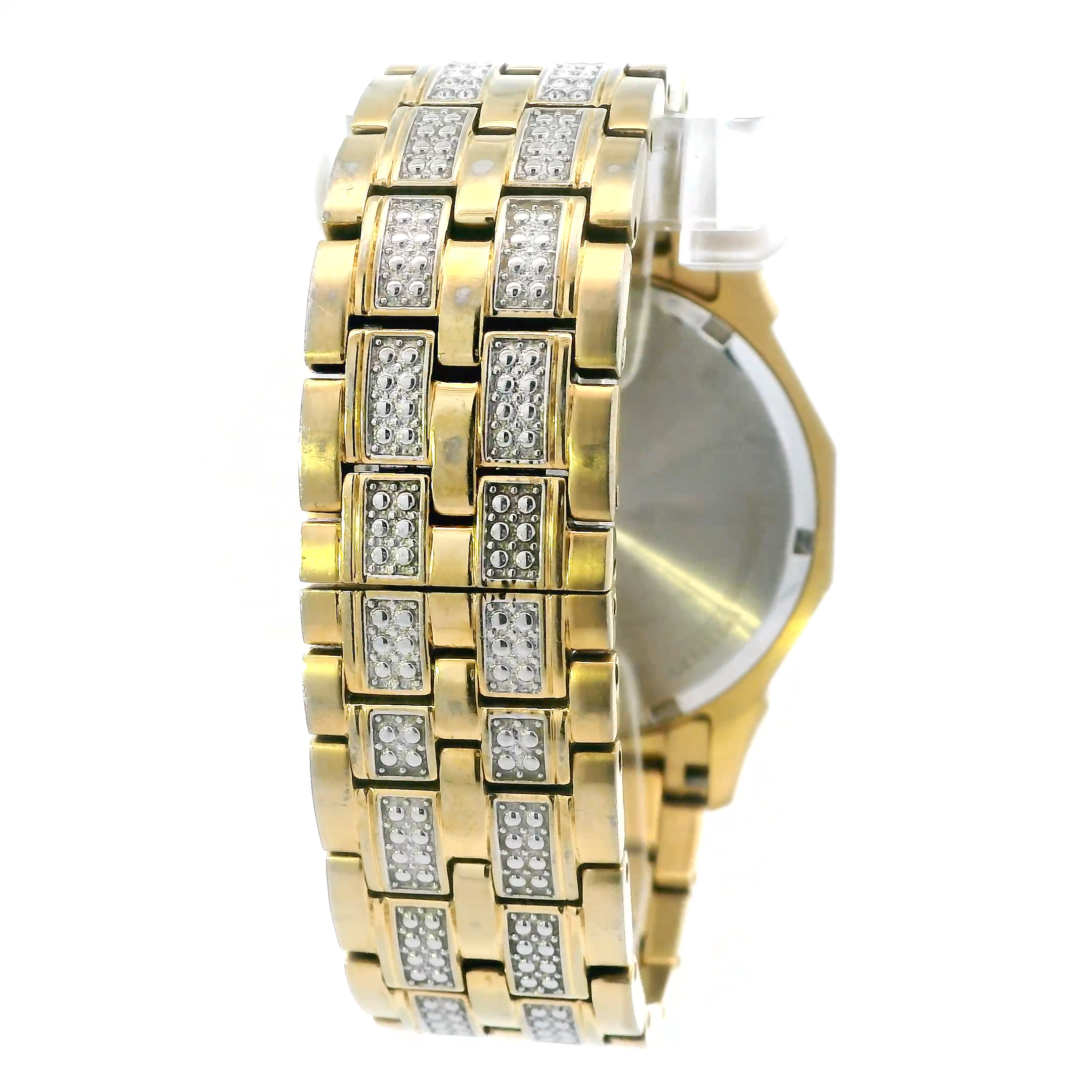 Bulova Crystal Gold-Tone Stainless Steel Men's Watch 98C126