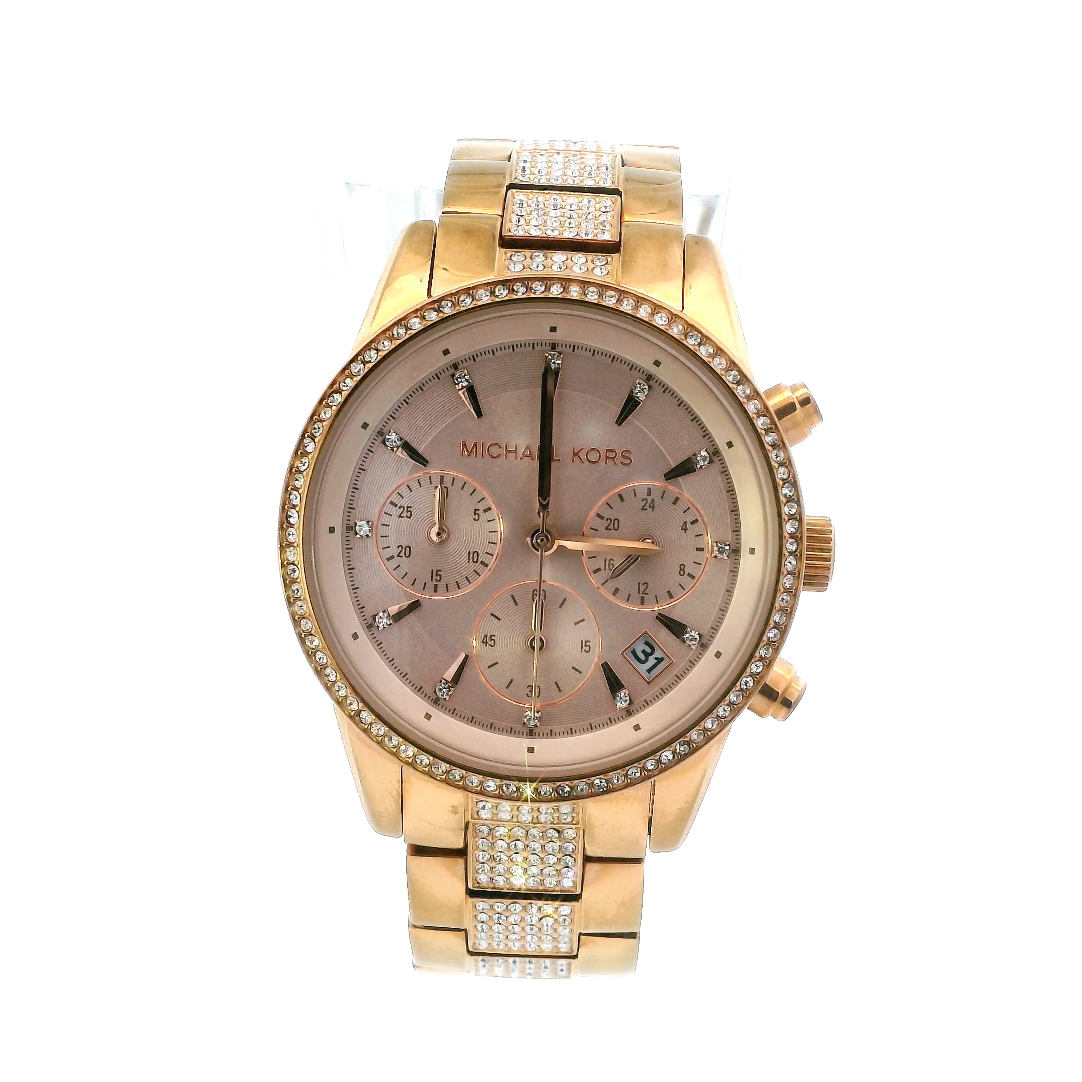 Rose Gold Michal Kors Women's Chrono Wrist Watch