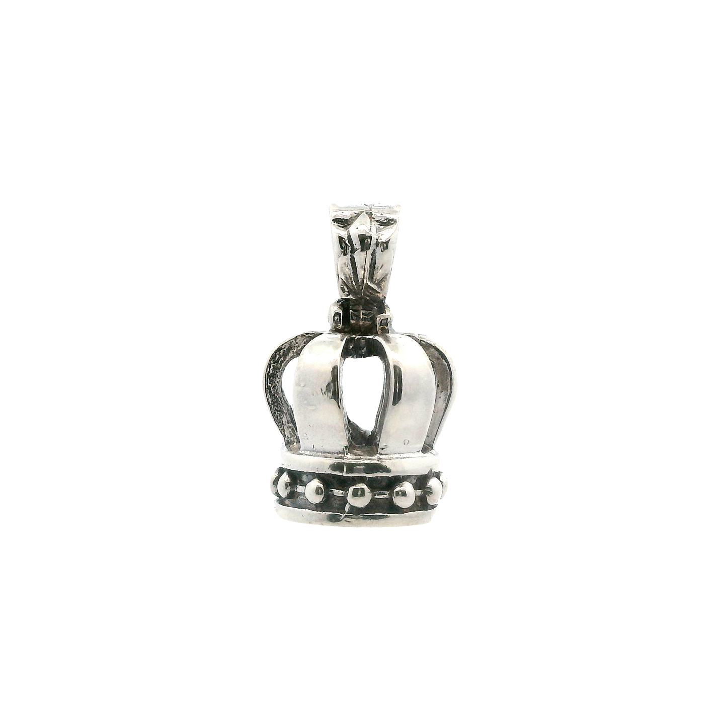 Sterling Silver 3D Crown Pendant