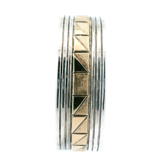 Alvin Monte 14K Gold & Sterling Silver Native American Cuff
