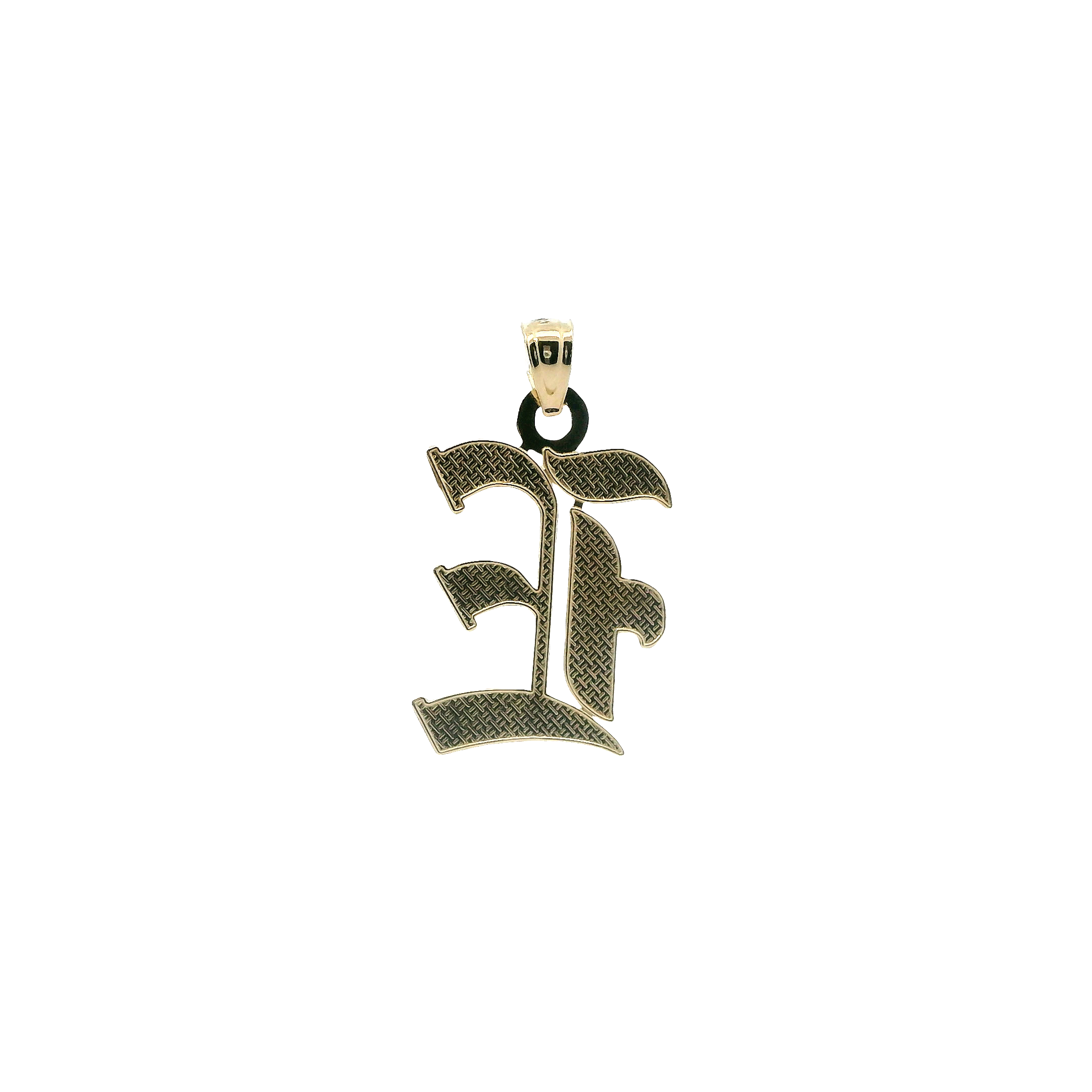 14K Yellow Gold Diamond Cut Letter 