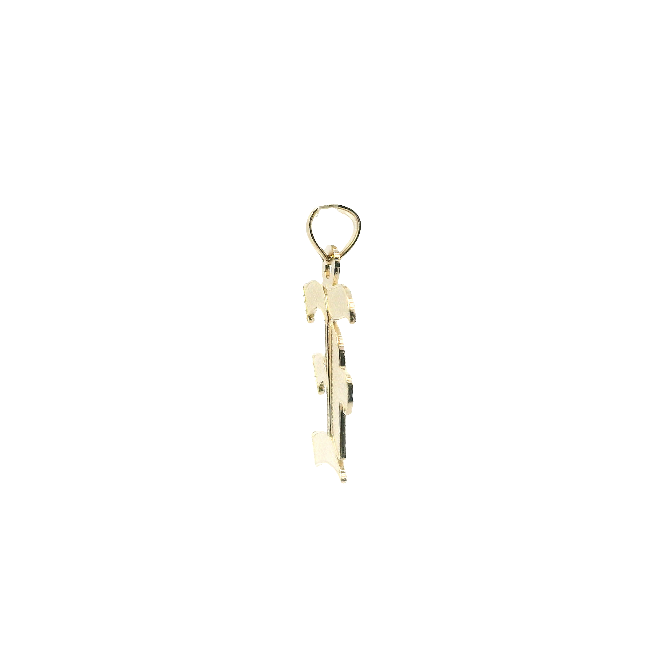 14K Yellow Gold Diamond Cut Letter 