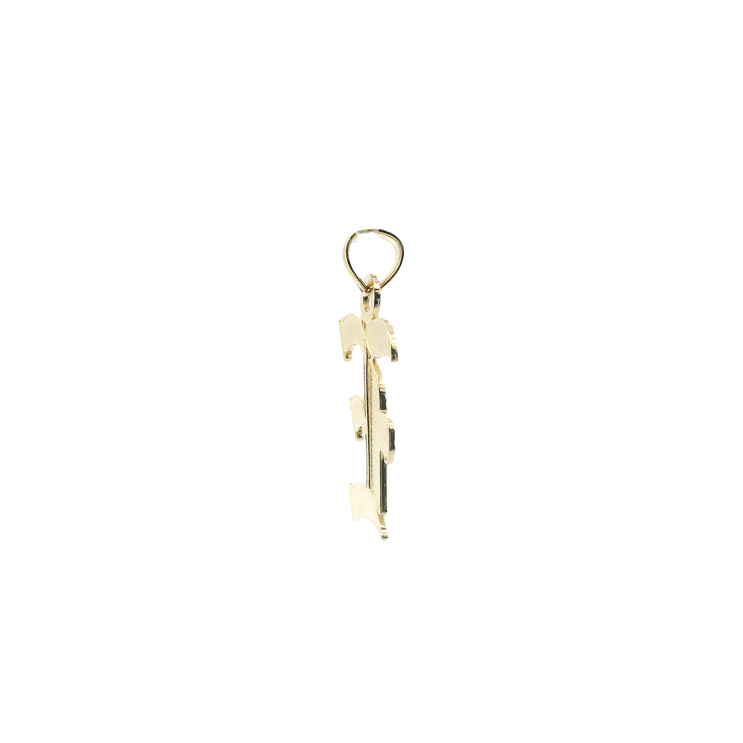 14K Yellow Gold Diamond Cut Letter "E" Pendant