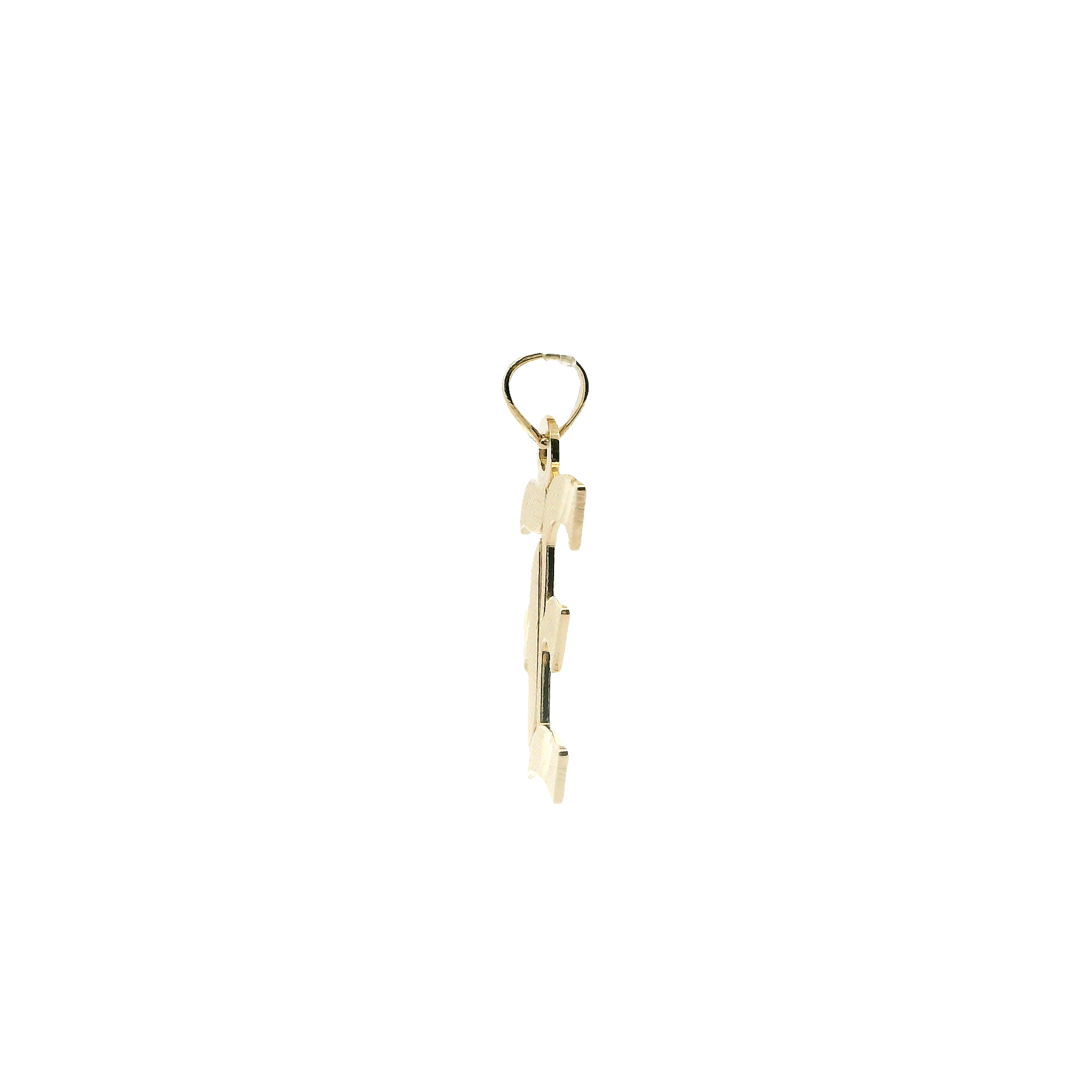 14K Yellow Gold Diamond Cut Letter 